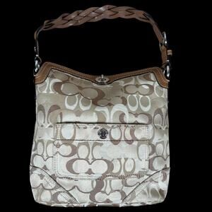 Coach Tan Khaki Chelsea Optic Signature Hobo Bag | Shoulder Retired Braided